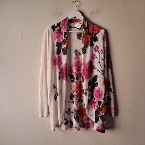 INC International Concepts The Rose Cardigan Open Front Sweater Multi Size ? - Picture 3 of 11